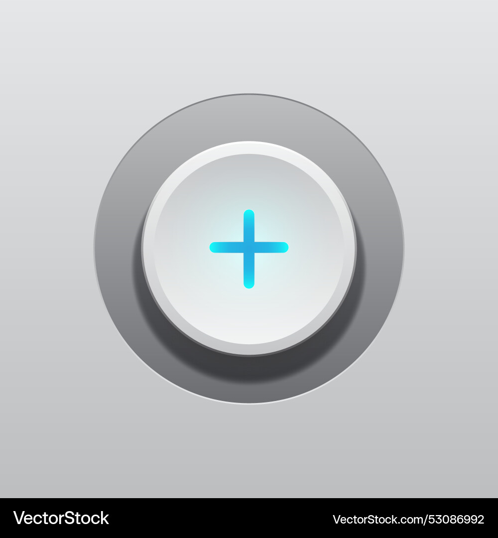 Add modern button and led light vector image