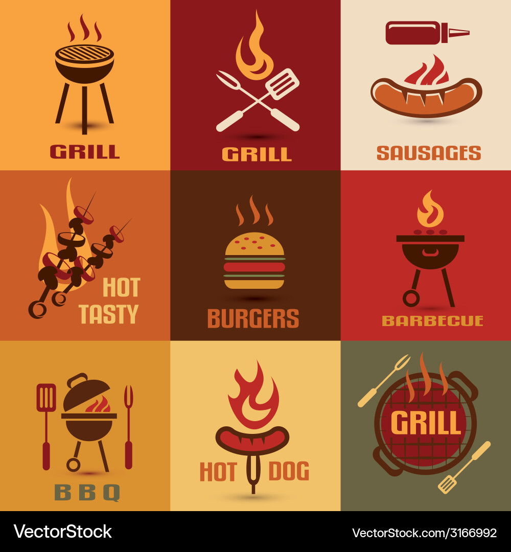 Barbecue Icons Collection vector image