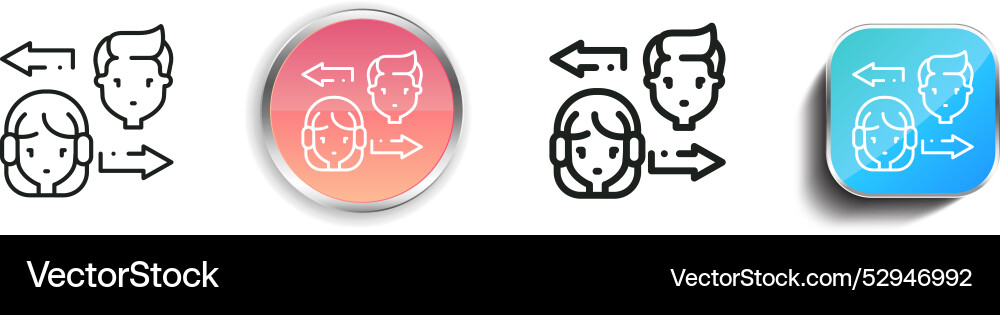 Conversation icon thin linear regular and button vector image