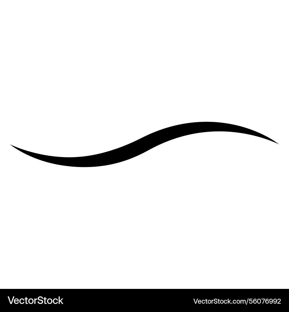Dynamic swirl line flowing black wave shape curve vector image