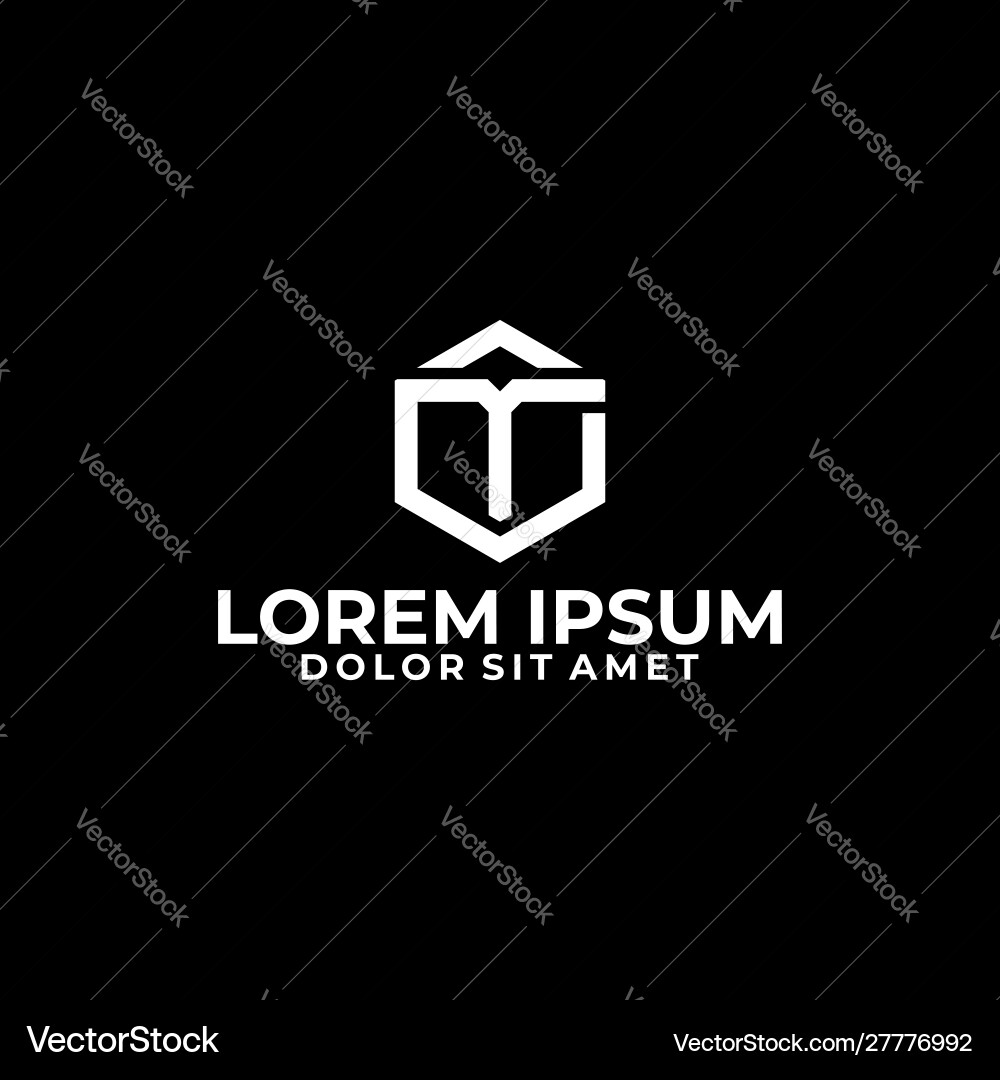 Modern T & C Logo - Hexagonal Shape vector image