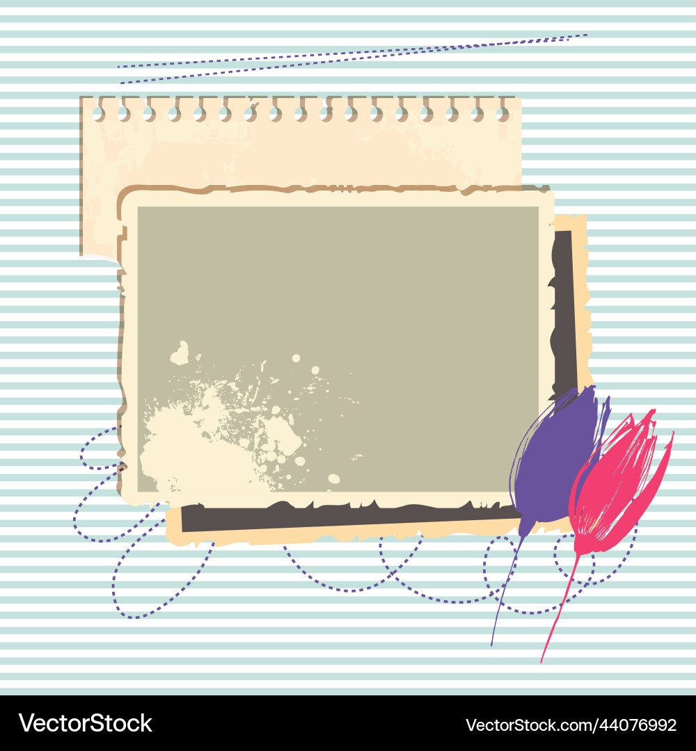 Old photo paper frames space for text retro vector image