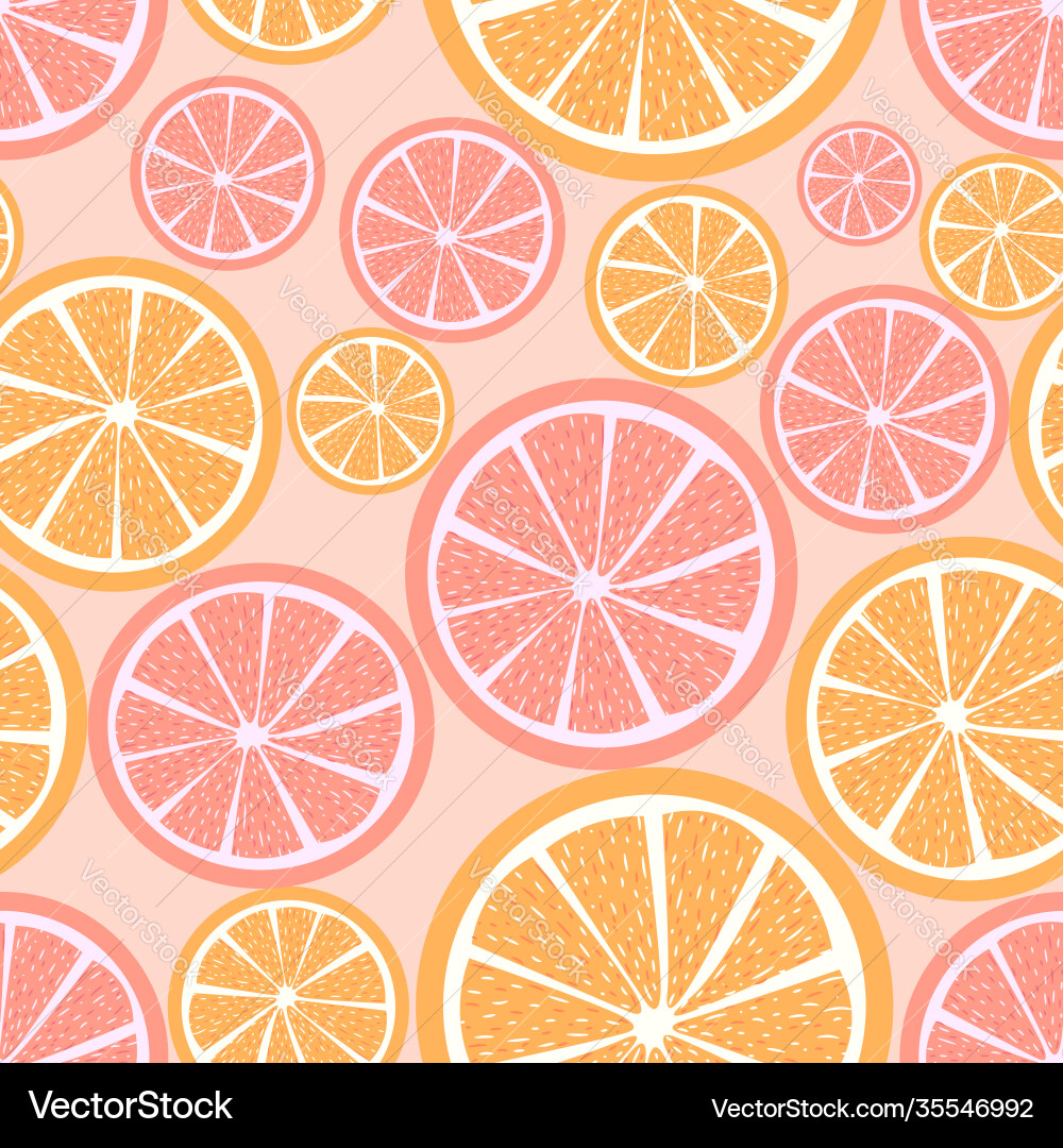 Seamless pattern with oranges and grapefruit Seamless pattern with oranges and grapefruit vector image
