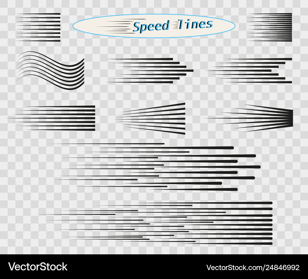 Set simple horizontal lines speed movement Set simple horizontal lines speed movement vector image