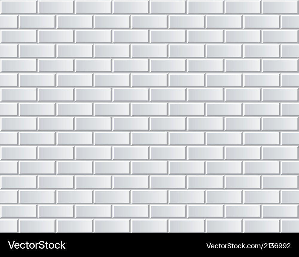 White brick wall seamless background Royalty Free Vector