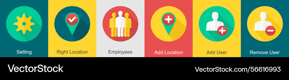 A set of 6 user interface icons as setting right vector image