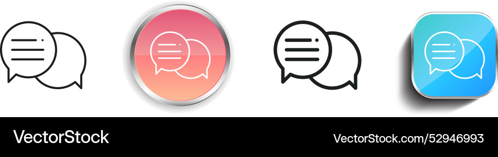 Conversation icon thin linear regular and button Vector Image