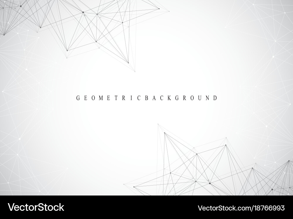 Geometric abstract background with connected line vector image
