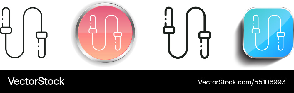 Jump rope icon thin linear regular and button vector image