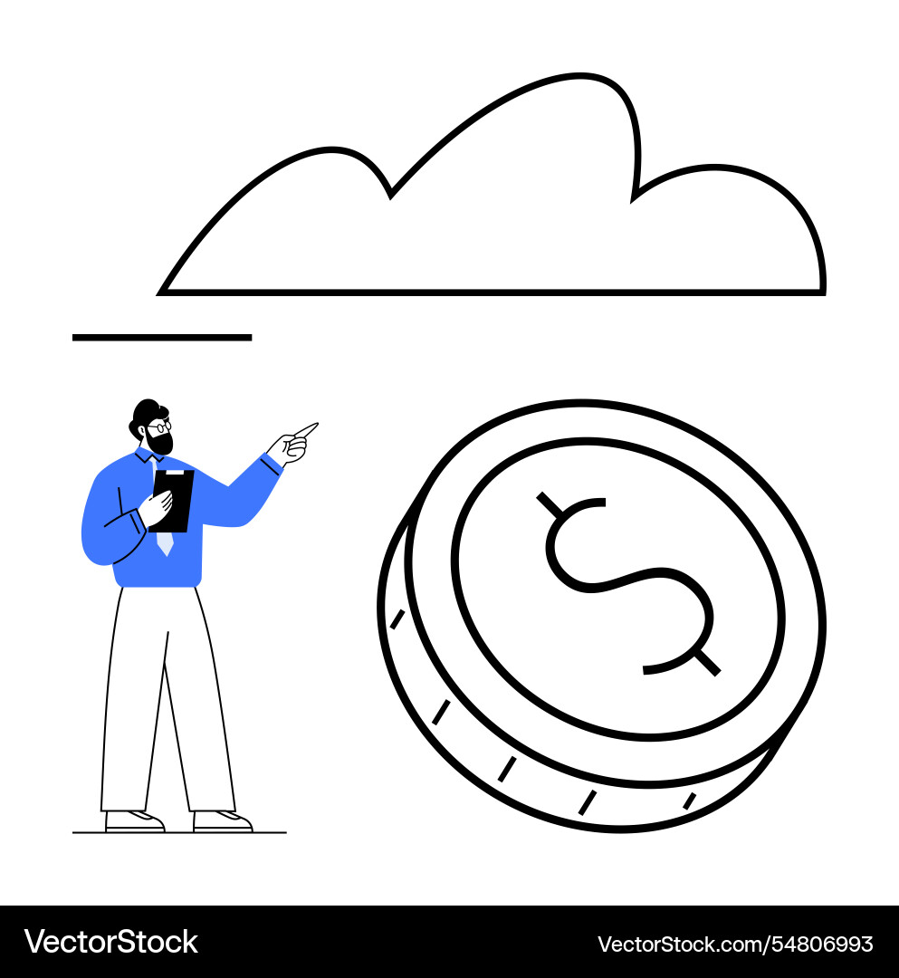 Man analyzing financial data with digital tools vector image
