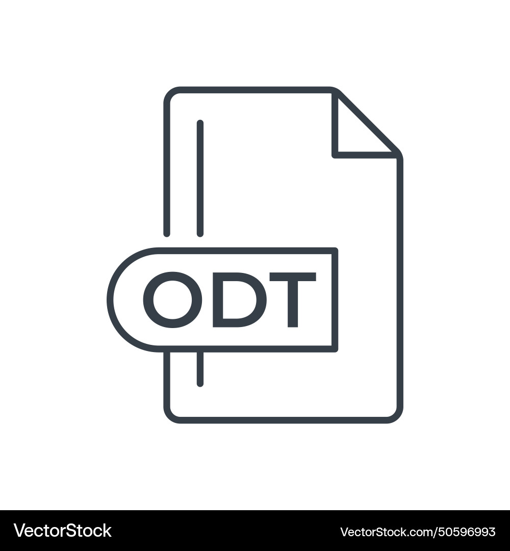 Odt file format icon extension line vector image