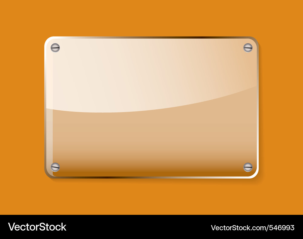 Orange Glas Name Platte Vektorbild