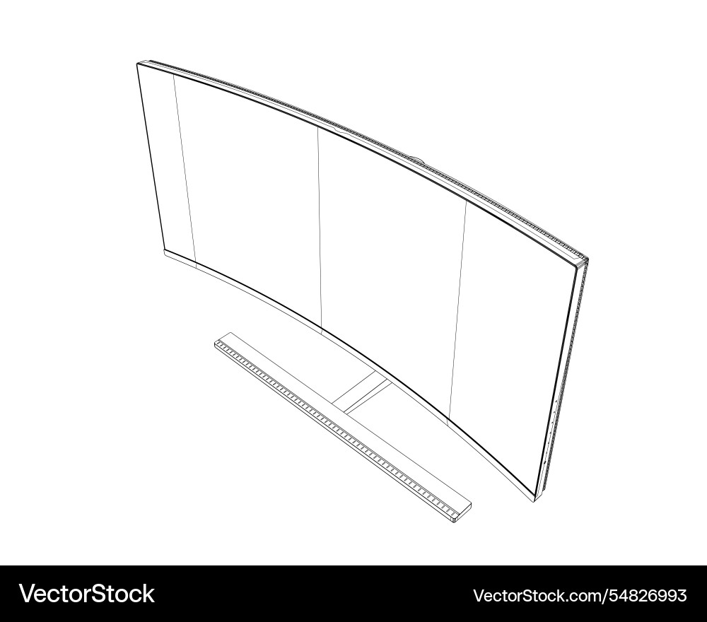 Outline of modern thin frame display computer Vector Image