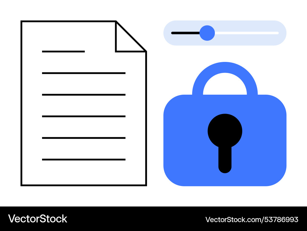 Security and privacy concepts with document lock Security and privacy concepts with document lock vector image