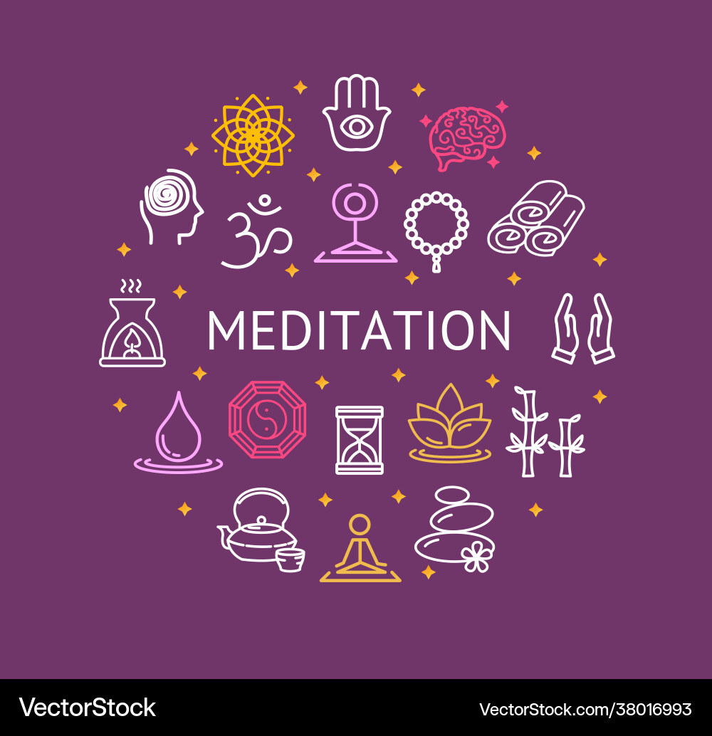 Yoga Meditation Entspannung rund Design Vorlage Yoga Meditation Entspannung rund Design Vorlage vektorbild