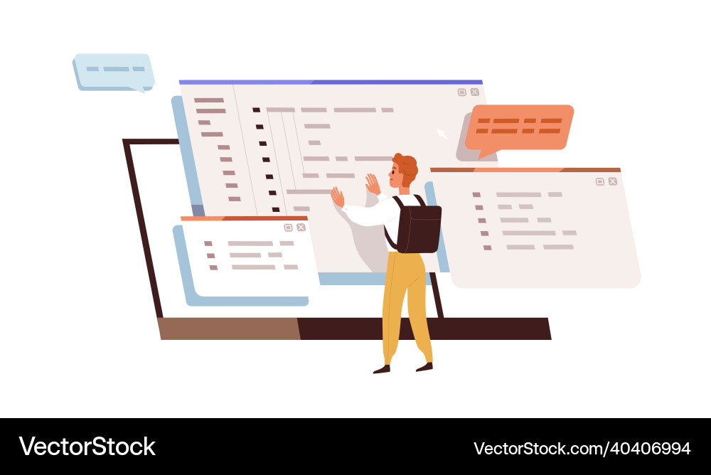 Coder arbeitet an der Softwareentwicklung Coder arbeitet an der Softwareentwicklung vektorbild