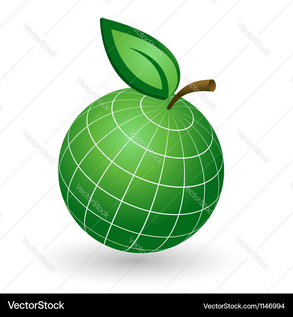 Earth as Apple - Globe Symbol Vector Image