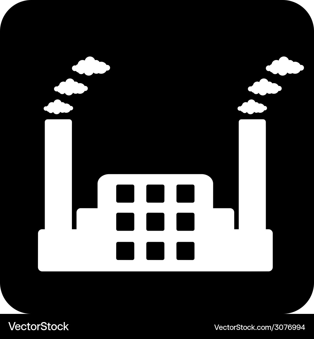 Factory symbol button Vector Image