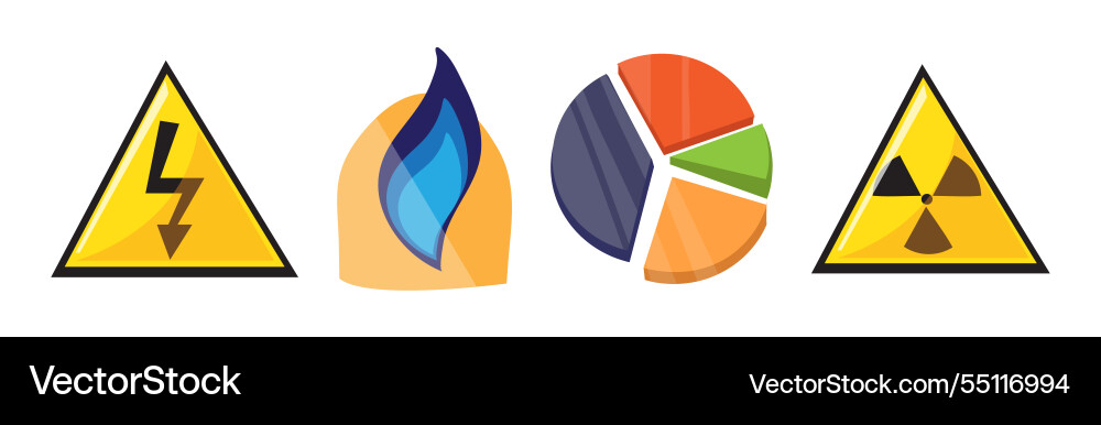 Natural and land resources object element vector image