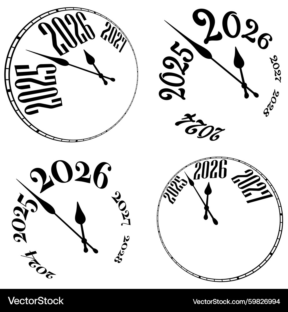 New Year 2026 Countdown Clock Royalty Free Vector Vectorstock