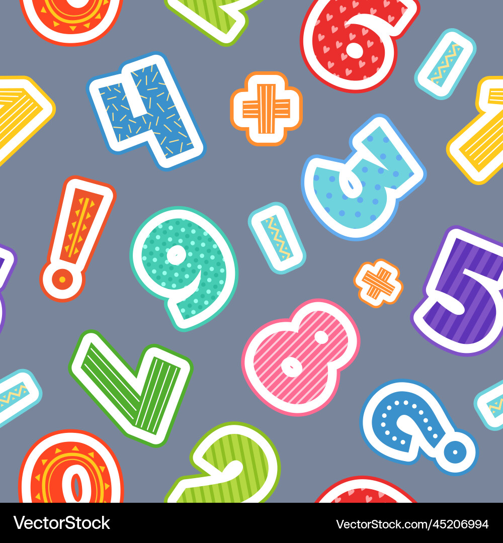 Numbers pattern seamless background with funny Numbers pattern seamless background with funny vector image