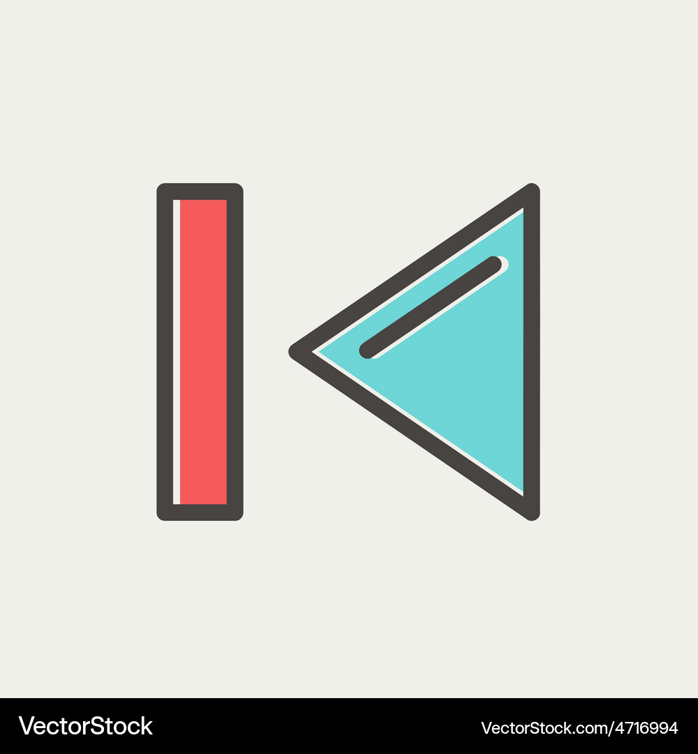 Previous button thin line icon Vector Image