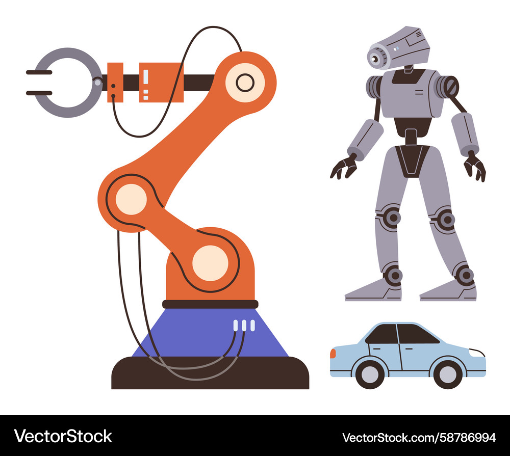Robotics arm humanoid robot and autonomous Vector Image