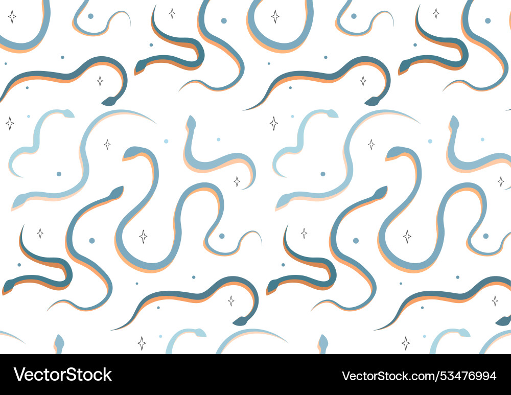 Seamless pattern with snakes repeating design Seamless pattern with snakes repeating design vector image