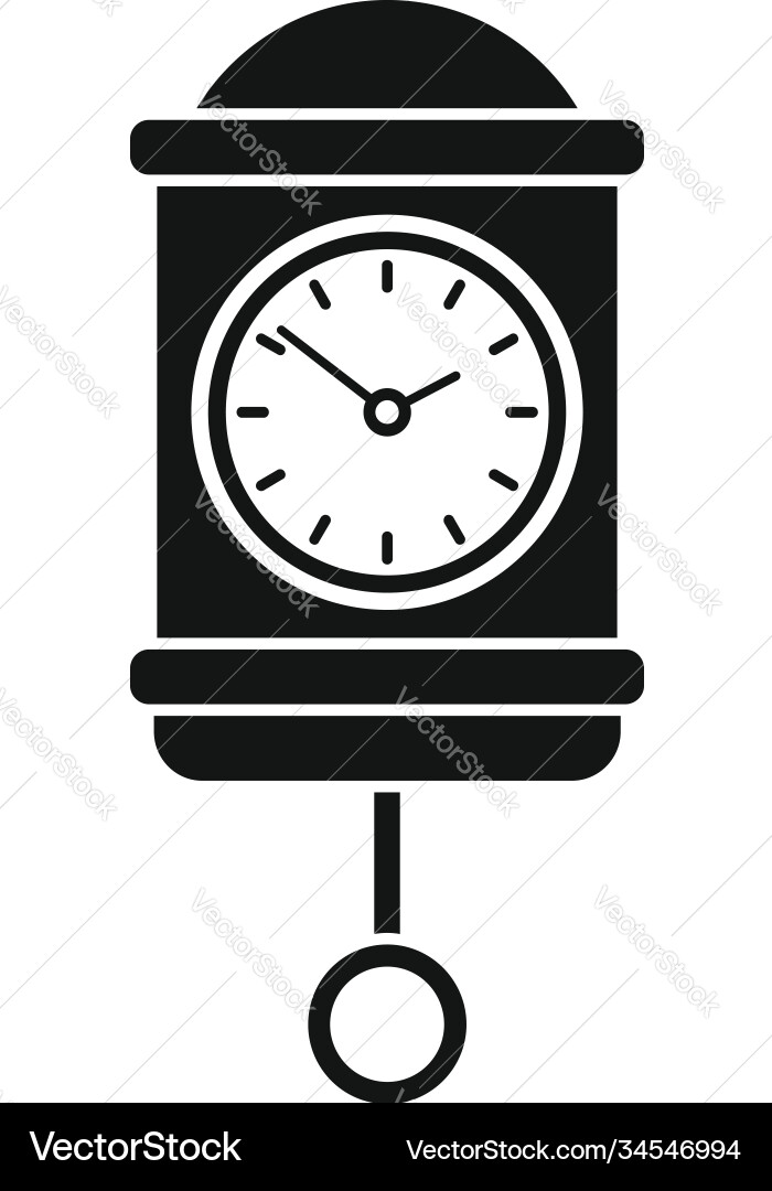 Time pendulum clock icon simple style Time pendulum clock icon simple style vector image