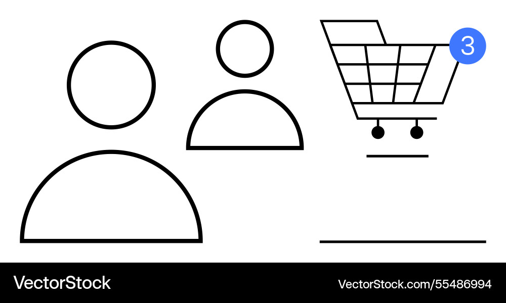 Users and shopping cart with notification Users and shopping cart with notification vector image