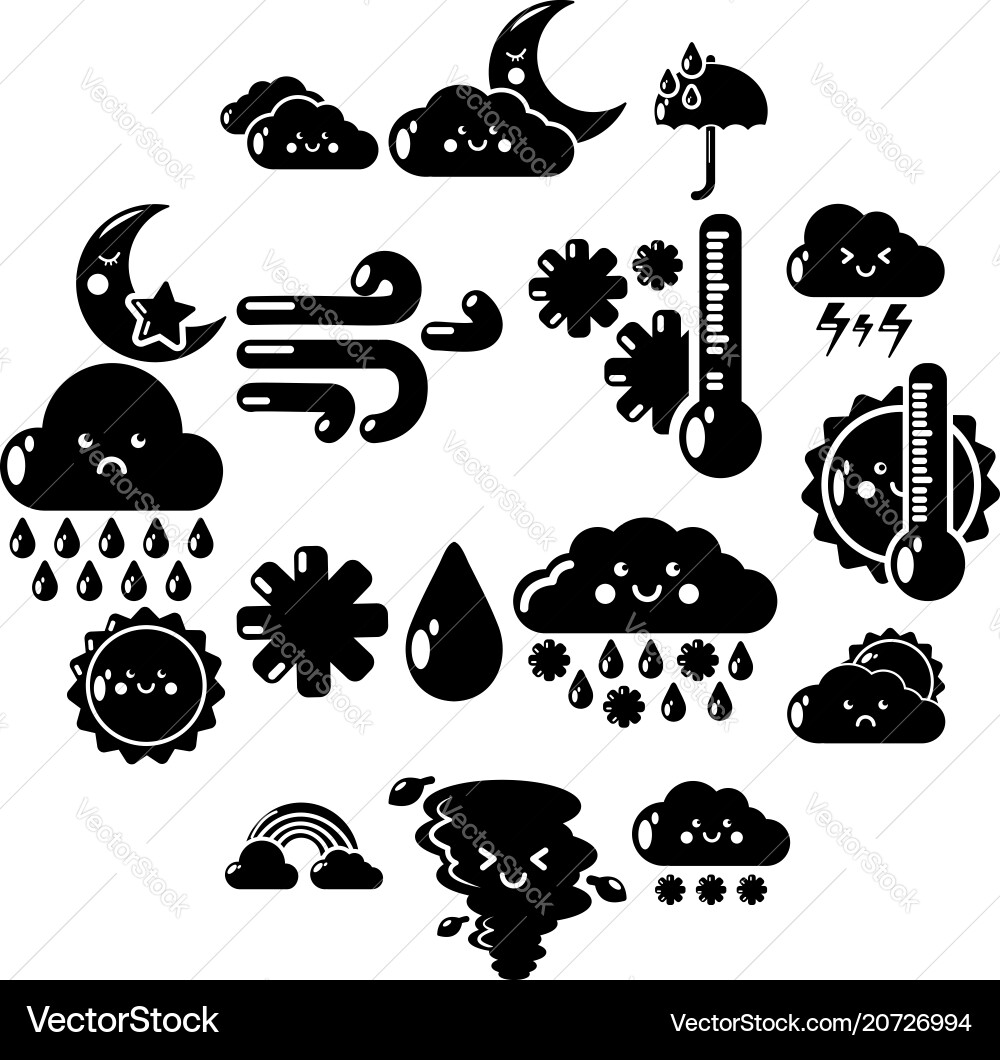 Weater icons set simple style Weater icons set simple style vector image