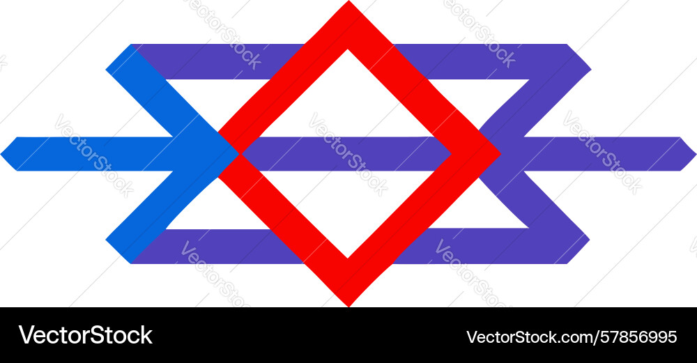 Abstract crisscross arrows intersection design vector image