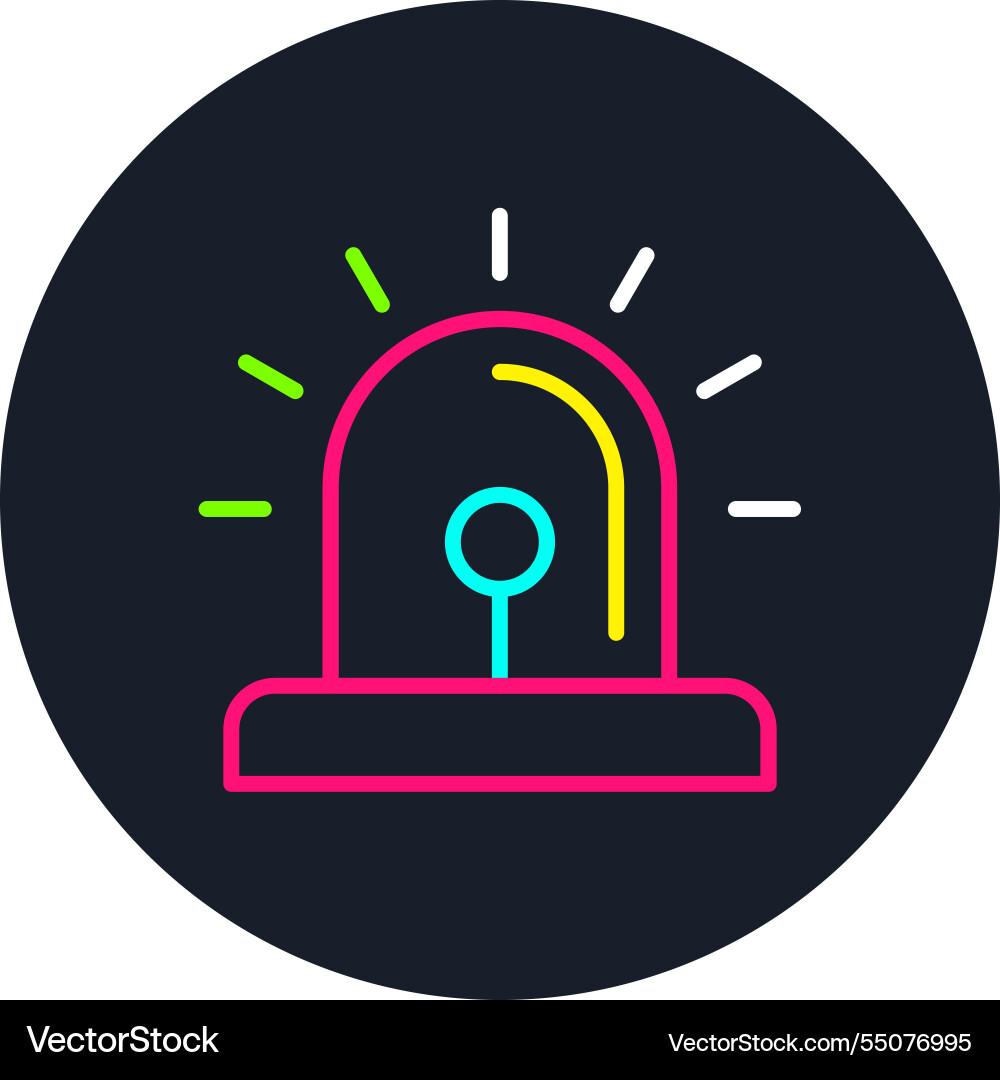 Alarm line multi color icon Vector Image