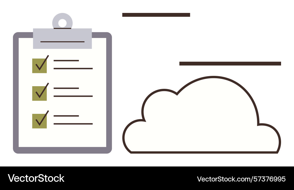 Cloud-based checklist representing task management vector image