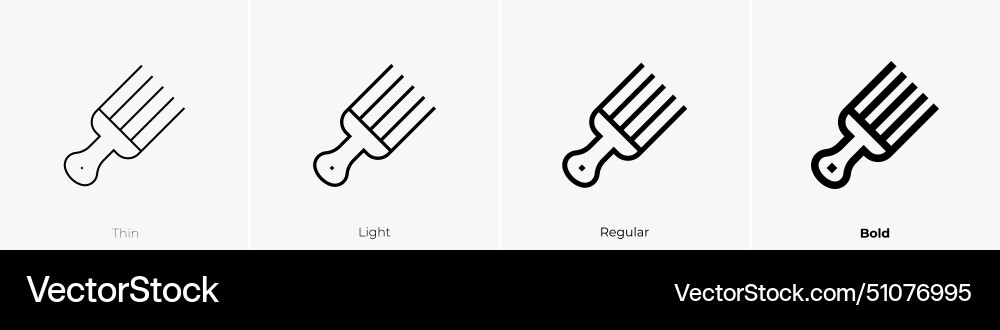 Comb icon thin light regular and bold style Comb icon thin light regular and bold style vector image