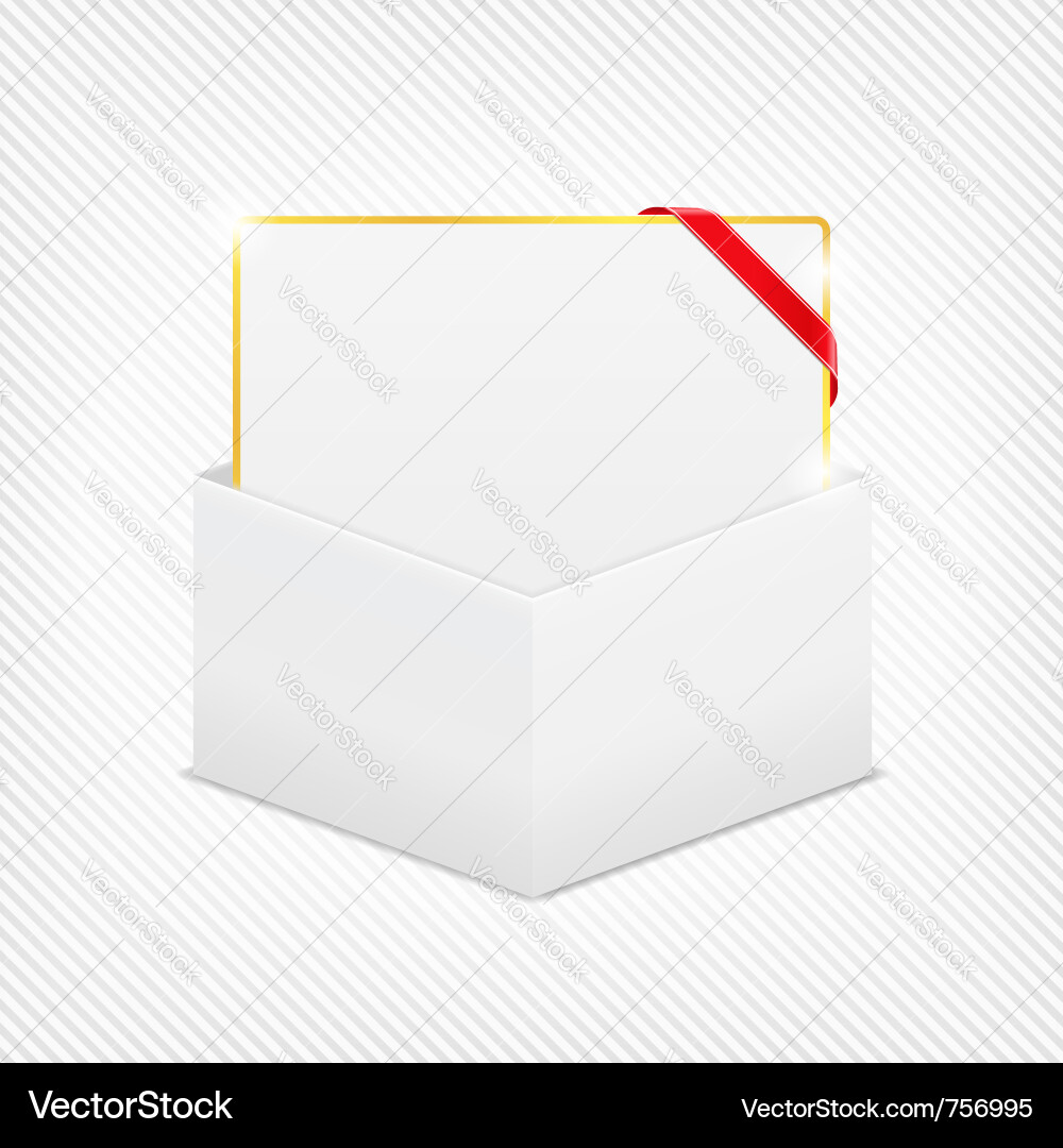 Gift Card with Ribbon Vector Image