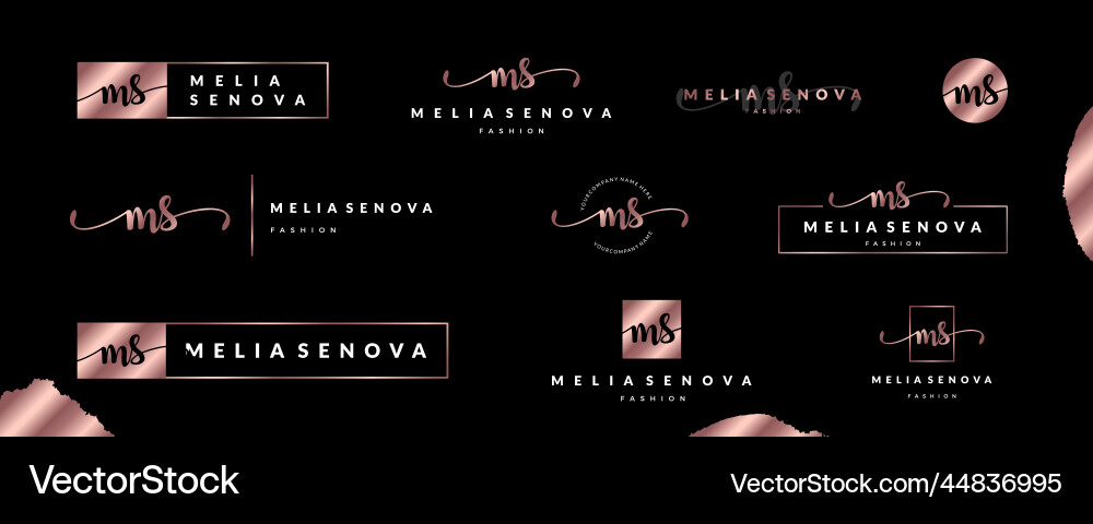 Luxury initial letter ms m monogram logo Luxury initial letter ms m monogram logo Vector Image