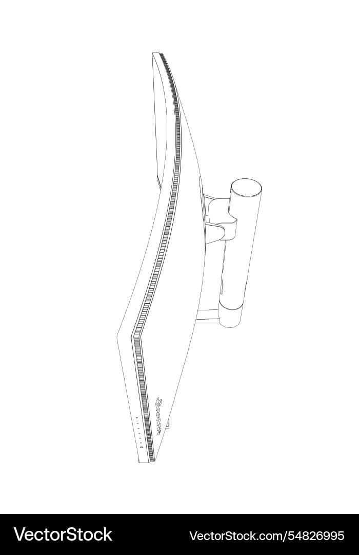 Outline of modern thin frame display computer Outline of modern thin frame display computer vector image
