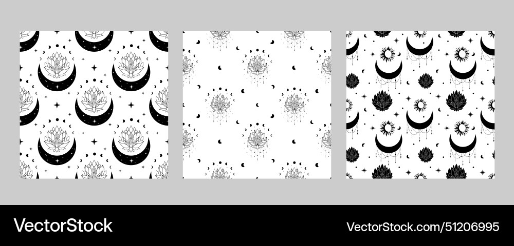 Seamless celestial pattern with crescent moon Seamless celestial pattern with crescent moon Vector Image