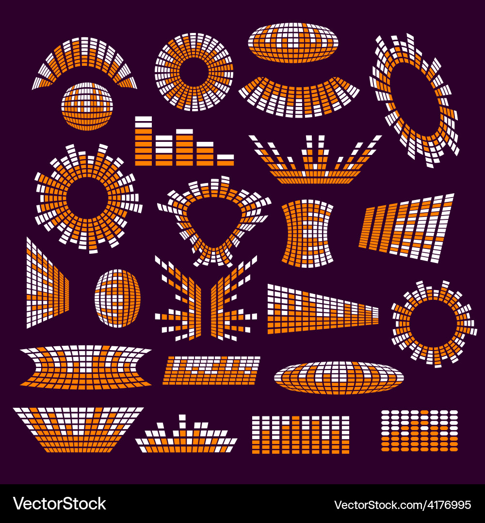 Set of music range equalizer design vector image