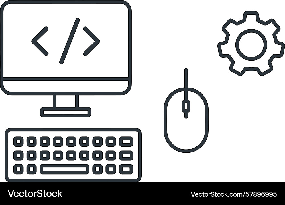 Workspace-Setup mit Computertastatur Maus Workspace-Setup mit Computertastatur Maus vektorbild