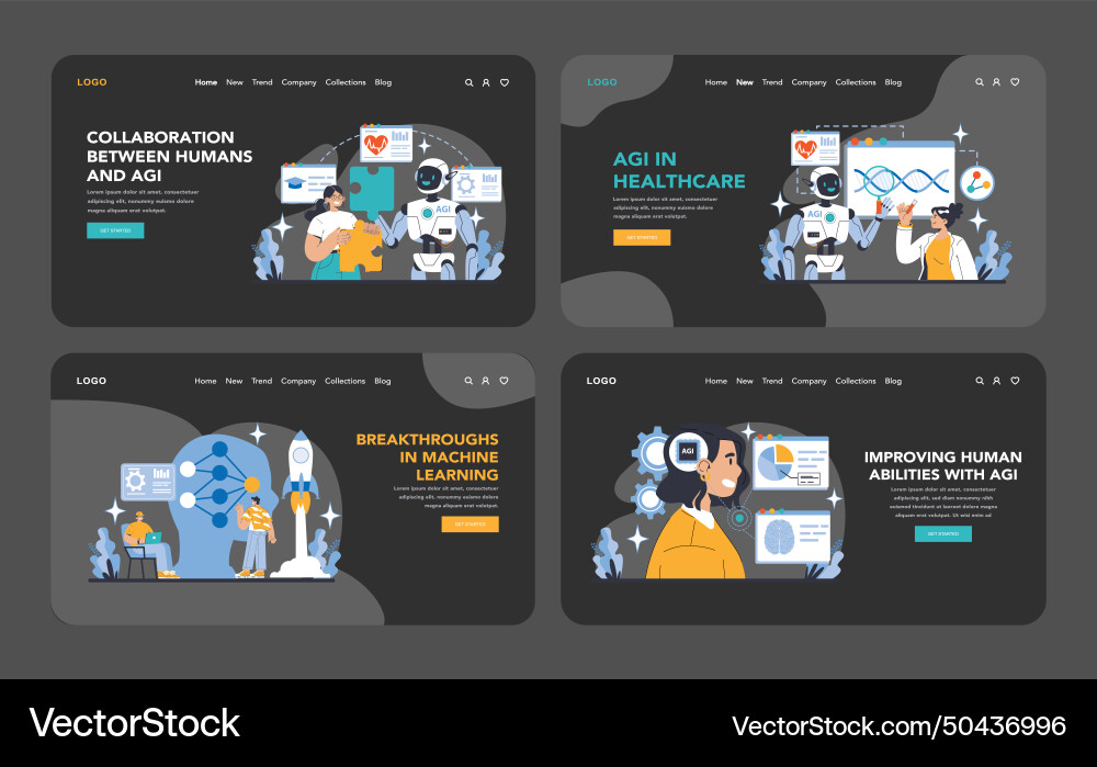Agi concept flat Royalty Free Vector Image - VectorStock