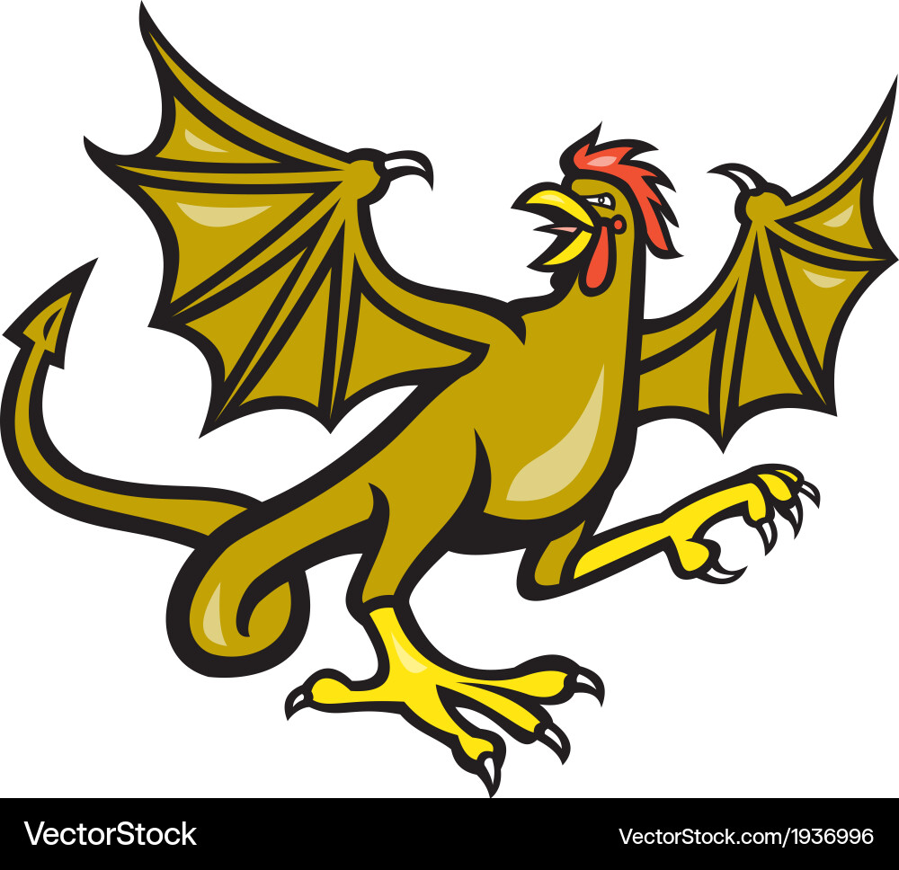 Chimera attacking side cartoon Royalty Free Vector Image