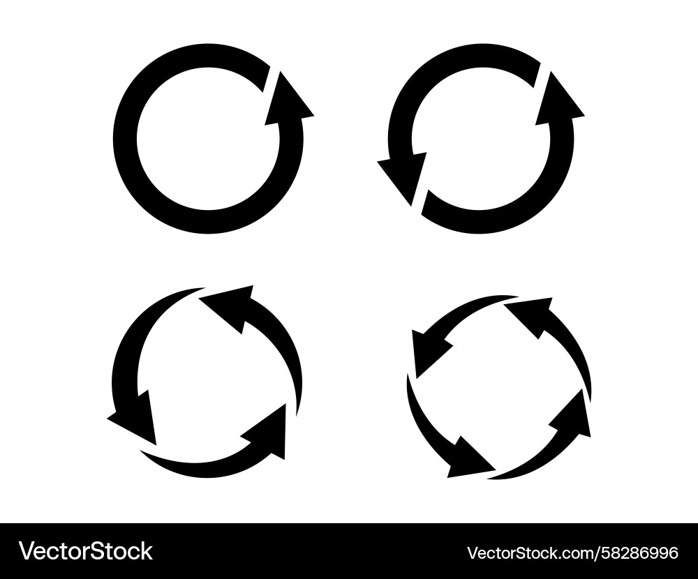 Circle Arrow Icon Set - Refresh & Repeat Vector Image