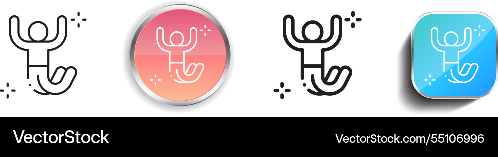 Jump icon thin linear regular and button style Jump icon thin linear regular and button style Vector Image