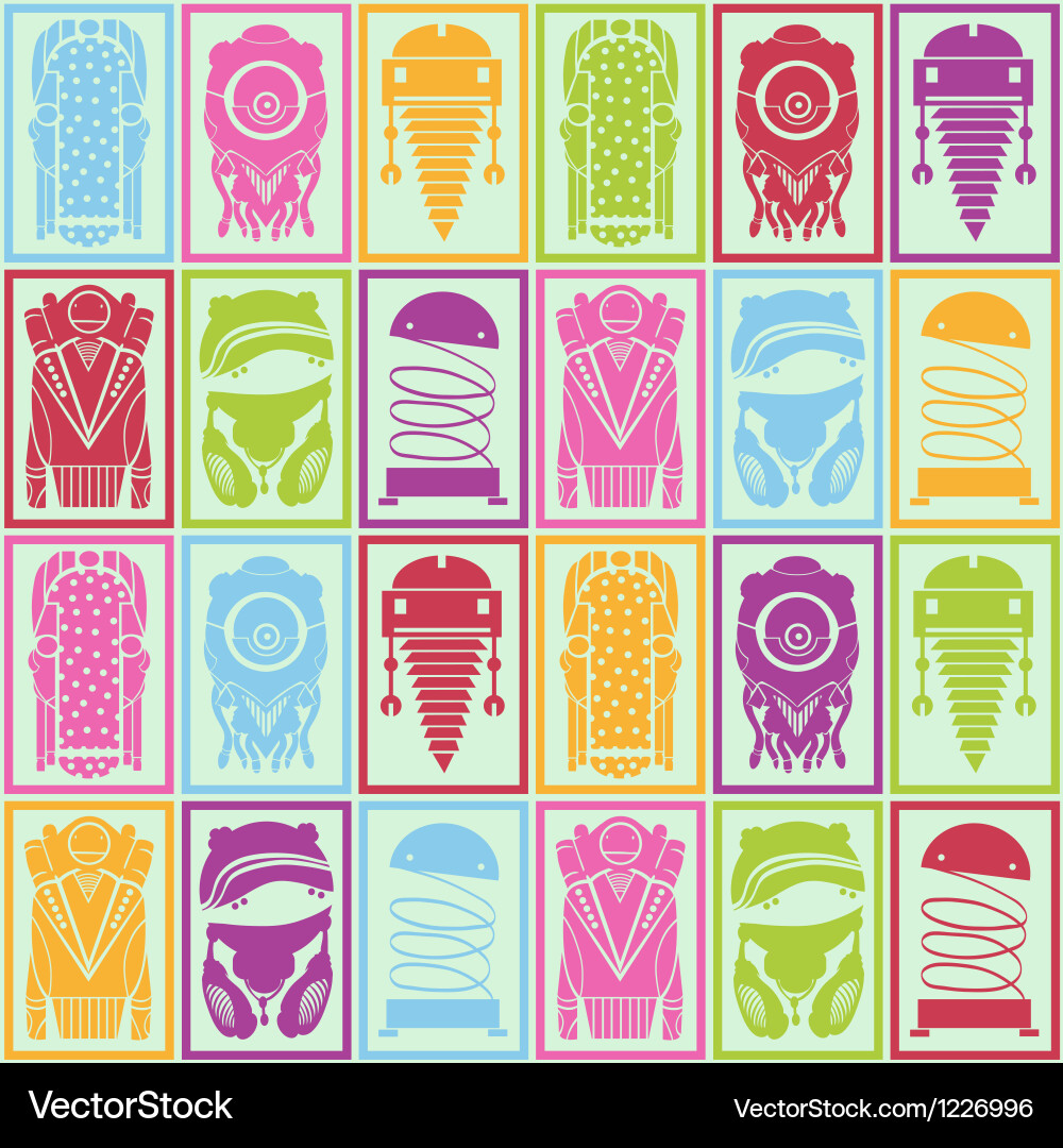 Robots Seamless Pattern vector image