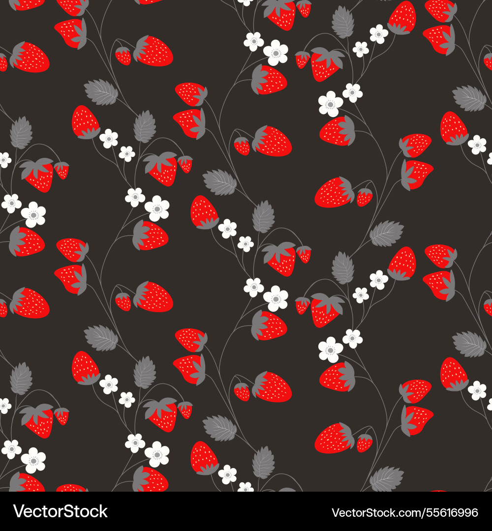 Seamless pattern with strawberry on color Seamless pattern with strawberry on color Vector Image