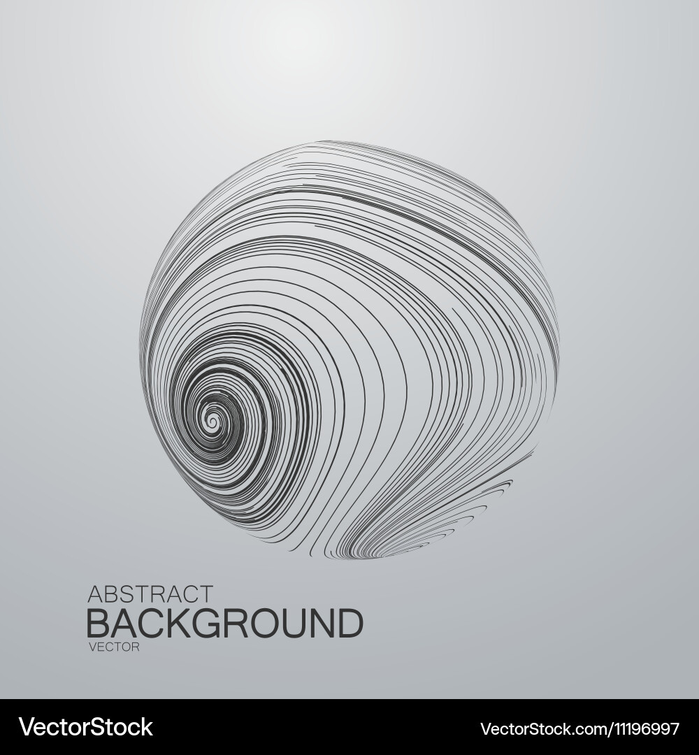 Abstract 3d curl sphere with swirled stripes Vector Image