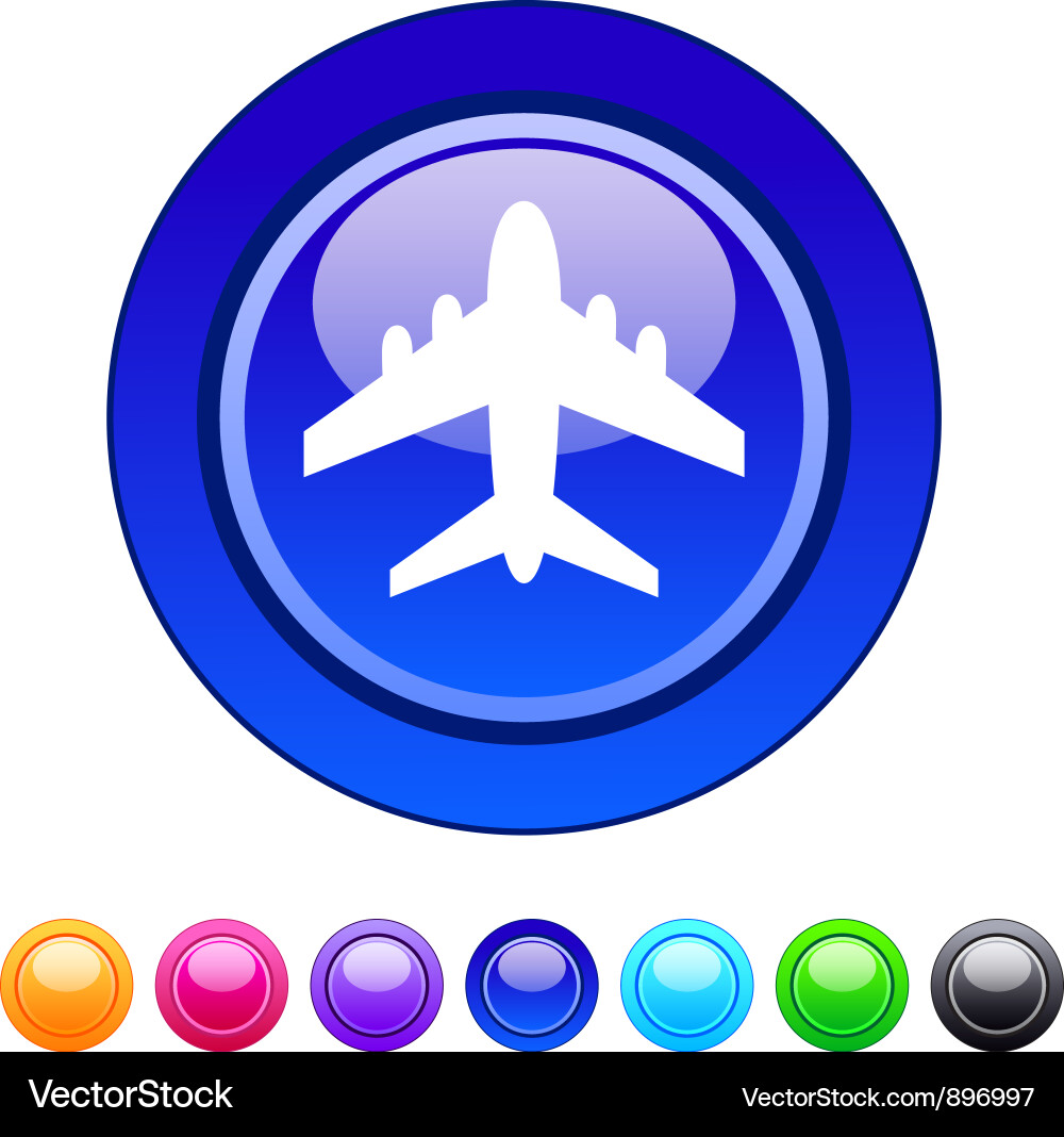 Aircraft circle button Vector Image