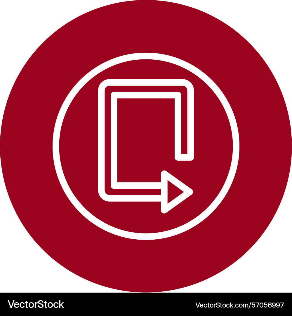 Arrow loop right line circle style icon design Vector Image